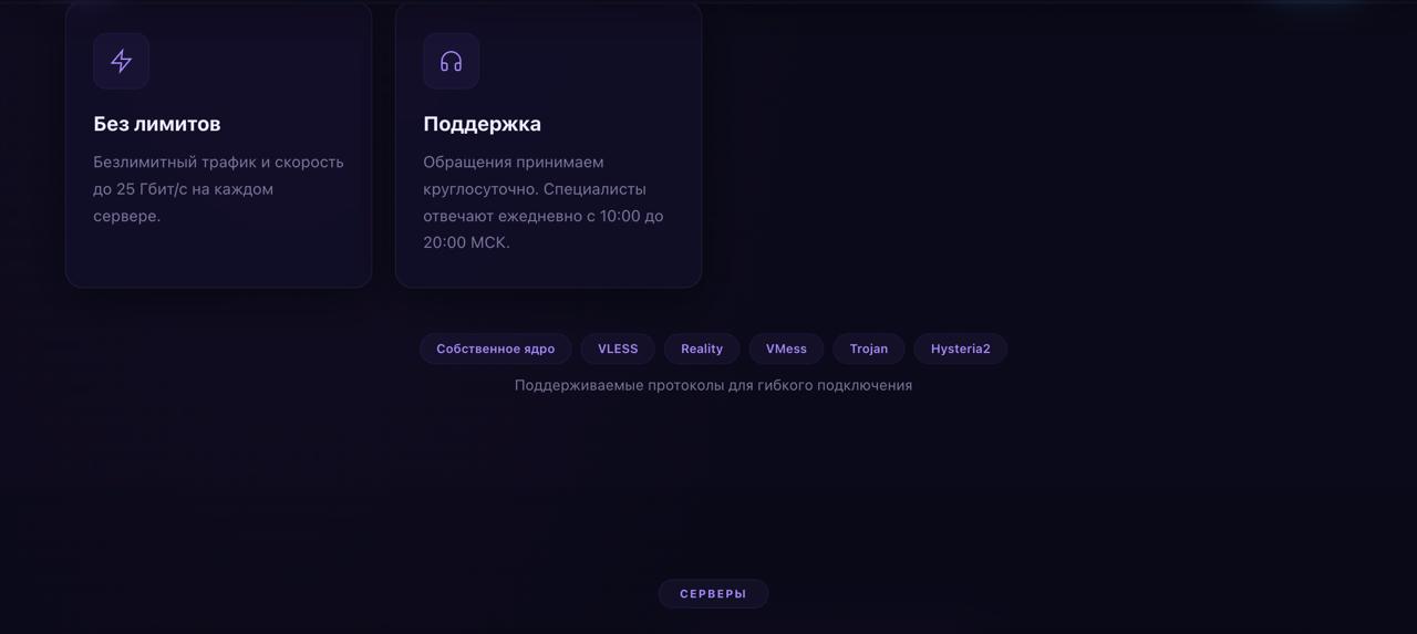 Разработал современный лендинг для VPN-сервиса с собственным ядром. — фото 4